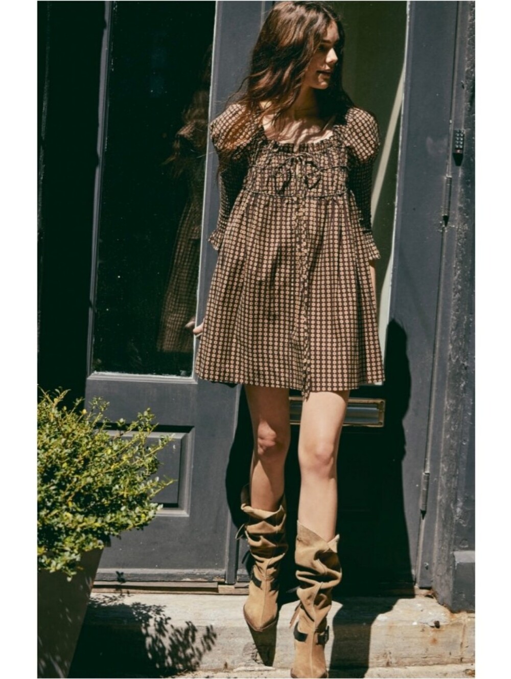 Free People Star Dip Printed Mini Dress Nwt
